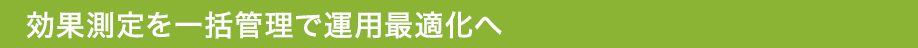 効果測定を一括管理で運用最適化へ